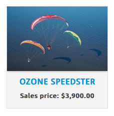 ozone speedster paraglider for sale